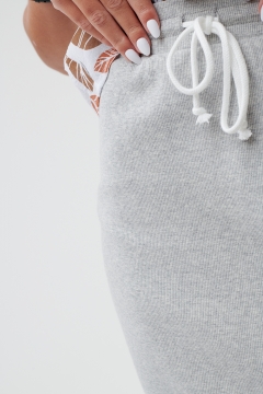 womens gray drawstring knee pencil skirt